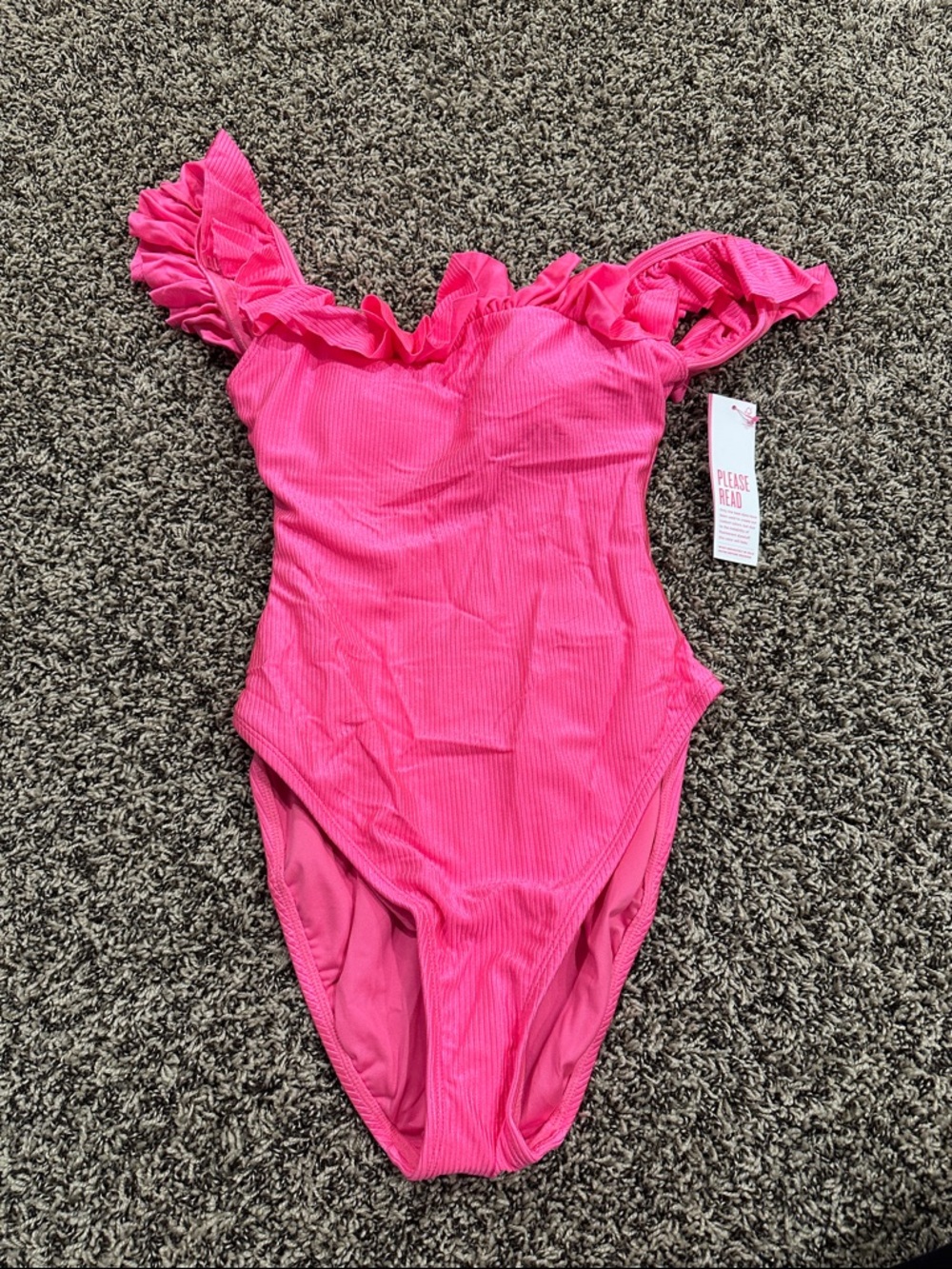 Lilly Pulitzer Vibrant Hot Pink Ruffle One-Piece Swimsuit